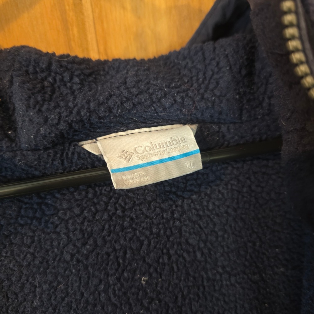 Columbia Hooded Jacket Women XL Navy Blue Excellent Sherpa Lined Parka Coat - Picture 5 of 8